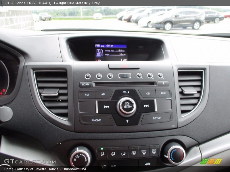 Twilight Blue Metallic / Gray 2014 Honda CR-V EX AWD