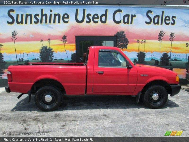 Bright Red / Medium Prairie Tan 2002 Ford Ranger XL Regular Cab