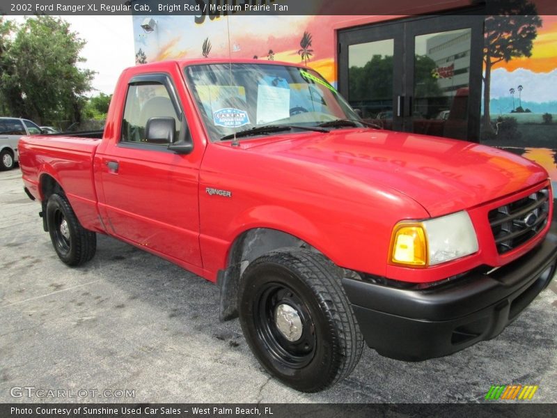 Bright Red / Medium Prairie Tan 2002 Ford Ranger XL Regular Cab