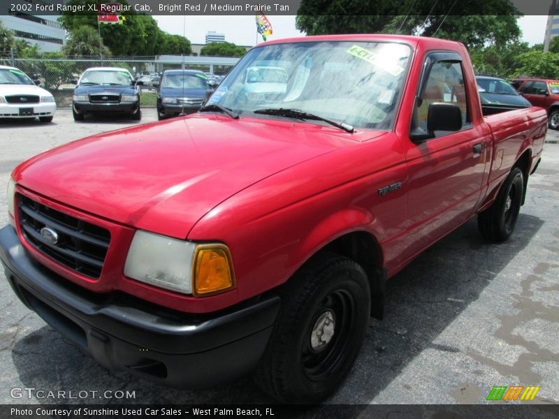 Bright Red / Medium Prairie Tan 2002 Ford Ranger XL Regular Cab