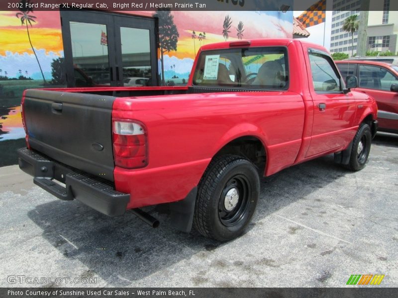 Bright Red / Medium Prairie Tan 2002 Ford Ranger XL Regular Cab