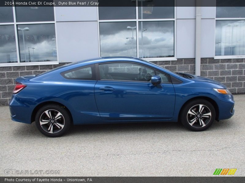 Dyno Blue Pearl / Gray 2014 Honda Civic EX Coupe