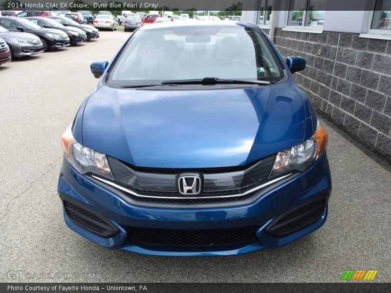 Dyno Blue Pearl / Gray 2014 Honda Civic EX Coupe