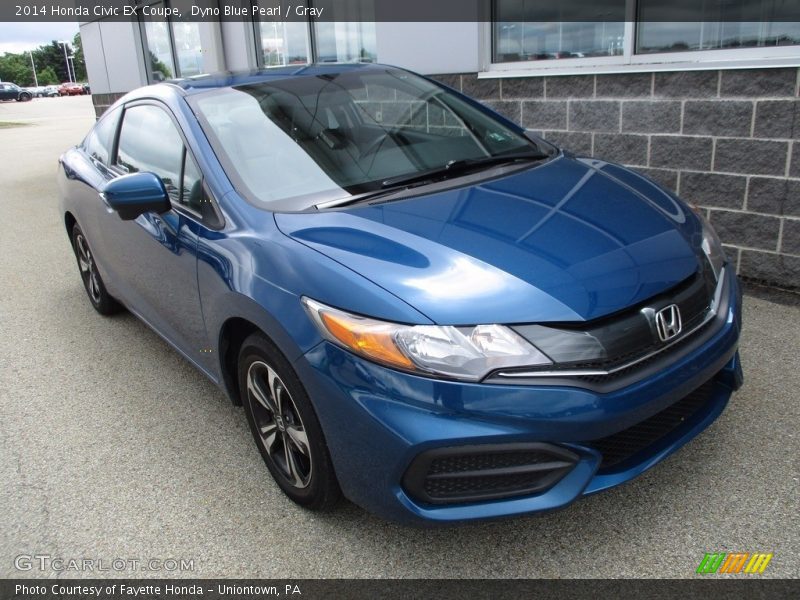 Dyno Blue Pearl / Gray 2014 Honda Civic EX Coupe