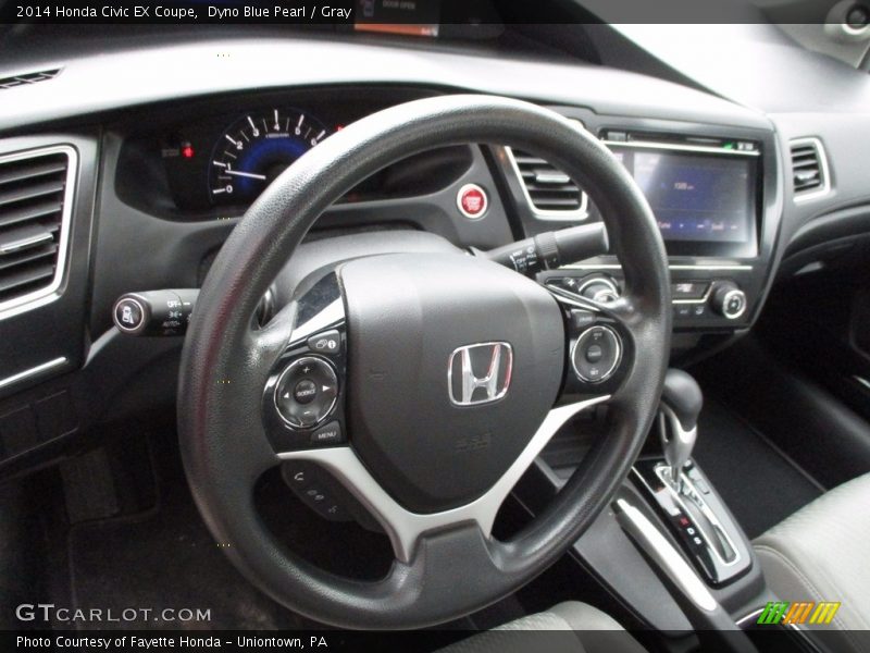 Dyno Blue Pearl / Gray 2014 Honda Civic EX Coupe