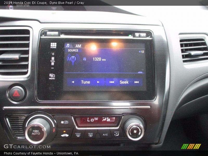 Dyno Blue Pearl / Gray 2014 Honda Civic EX Coupe