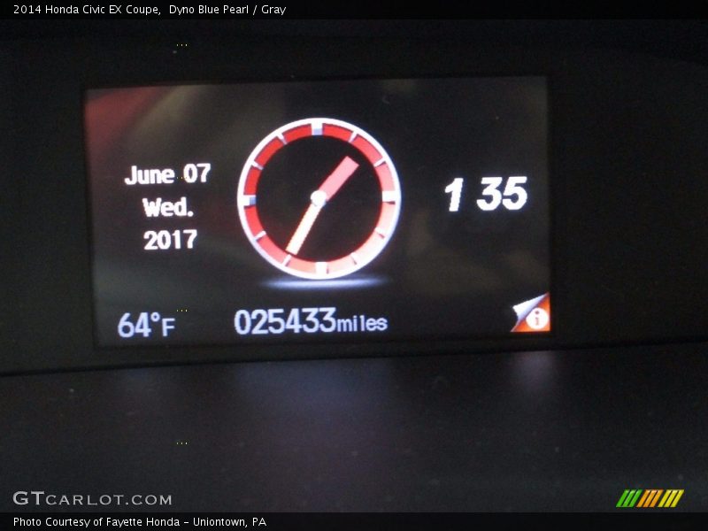 Dyno Blue Pearl / Gray 2014 Honda Civic EX Coupe