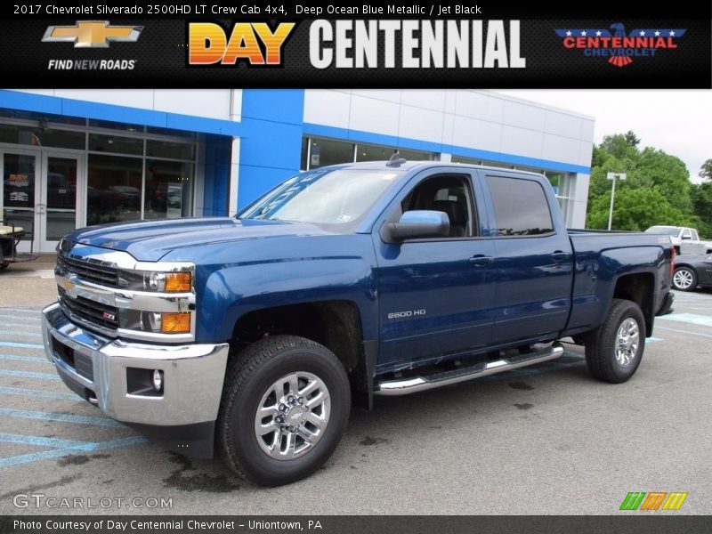 Deep Ocean Blue Metallic / Jet Black 2017 Chevrolet Silverado 2500HD LT Crew Cab 4x4