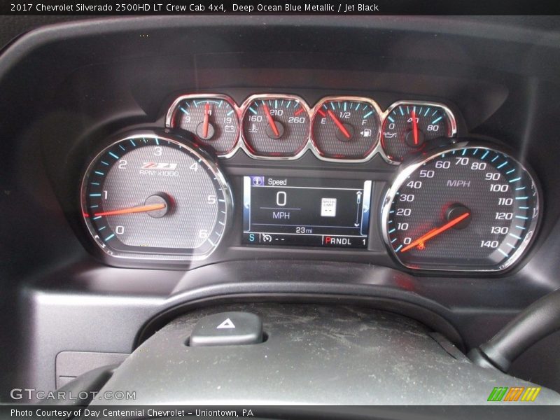 Deep Ocean Blue Metallic / Jet Black 2017 Chevrolet Silverado 2500HD LT Crew Cab 4x4