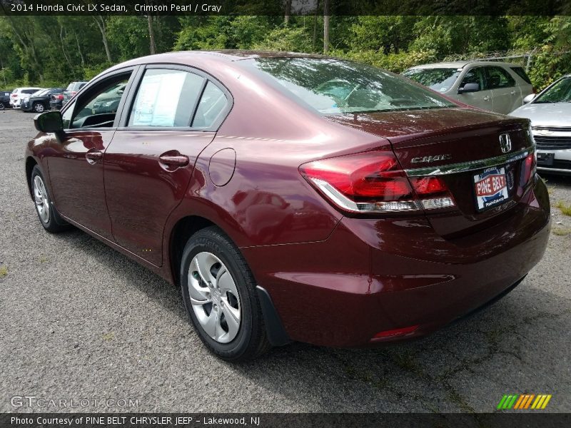 Crimson Pearl / Gray 2014 Honda Civic LX Sedan