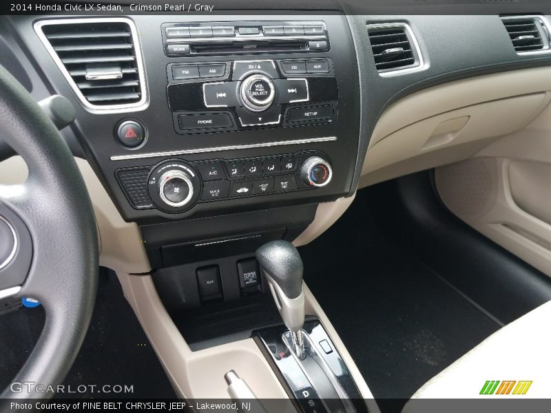 Crimson Pearl / Gray 2014 Honda Civic LX Sedan