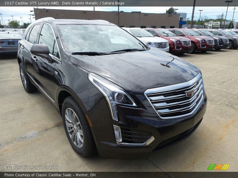 Dark Granite Metallic / Sahara Beige 2017 Cadillac XT5 Luxury AWD