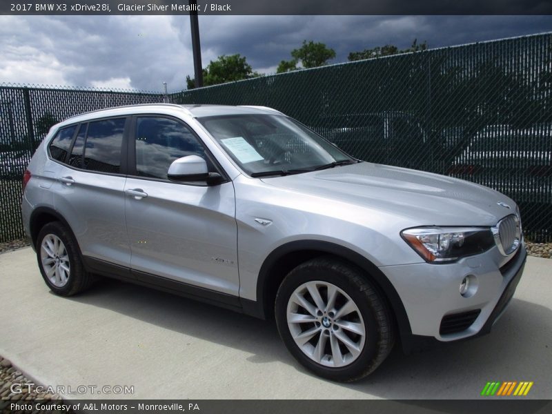 Glacier Silver Metallic / Black 2017 BMW X3 xDrive28i