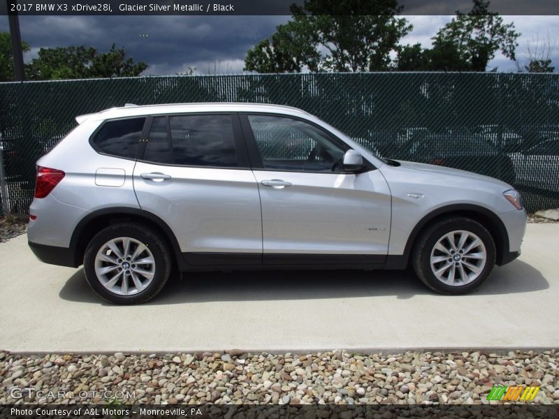 Glacier Silver Metallic / Black 2017 BMW X3 xDrive28i