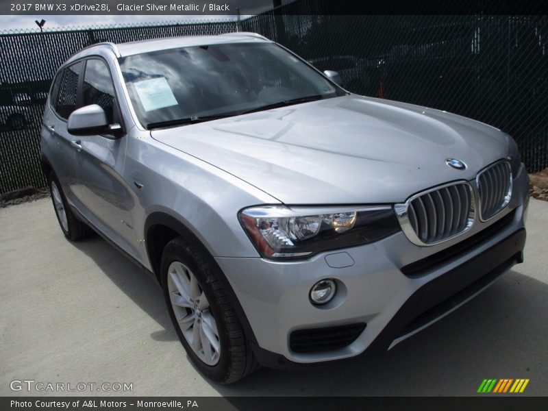 Glacier Silver Metallic / Black 2017 BMW X3 xDrive28i