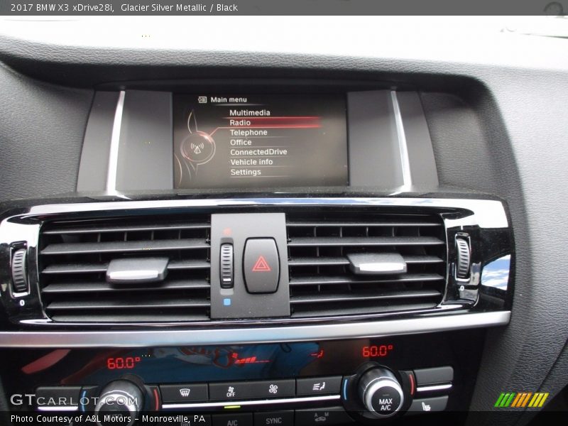 Glacier Silver Metallic / Black 2017 BMW X3 xDrive28i