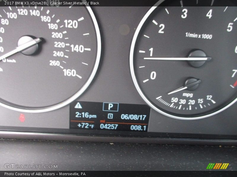Glacier Silver Metallic / Black 2017 BMW X3 xDrive28i