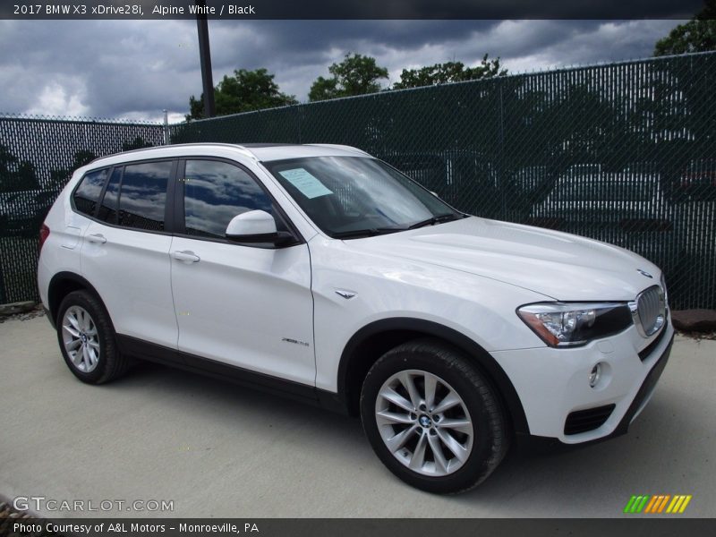 Alpine White / Black 2017 BMW X3 xDrive28i