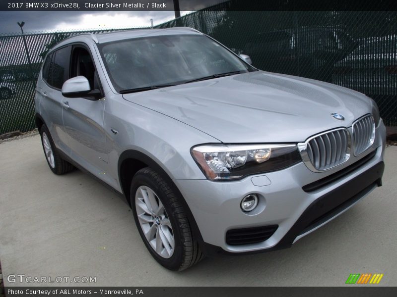 Glacier Silver Metallic / Black 2017 BMW X3 xDrive28i