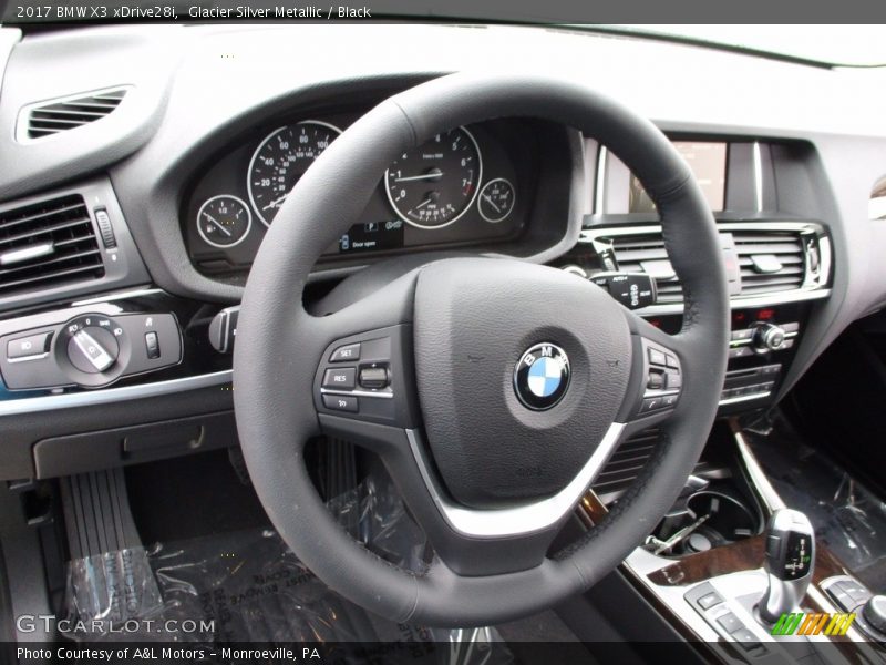 Glacier Silver Metallic / Black 2017 BMW X3 xDrive28i