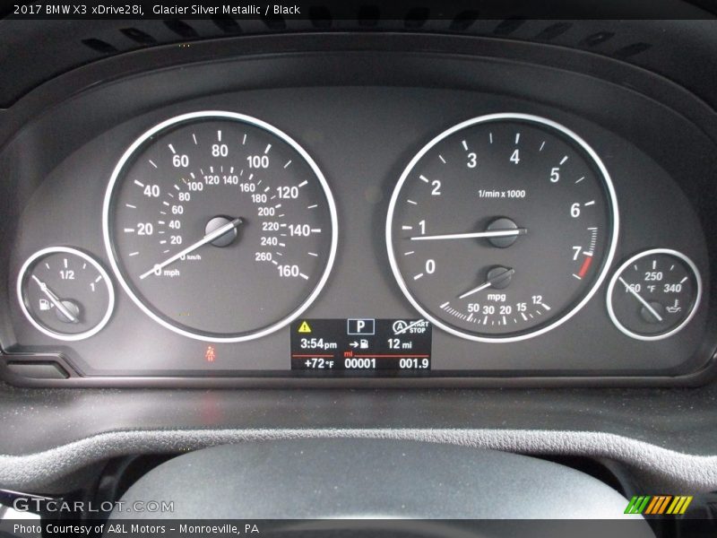 Glacier Silver Metallic / Black 2017 BMW X3 xDrive28i