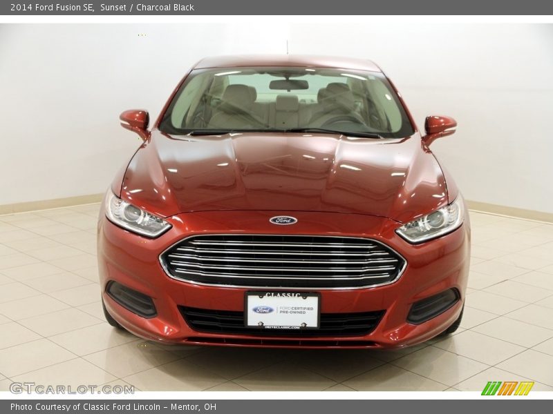 Sunset / Charcoal Black 2014 Ford Fusion SE