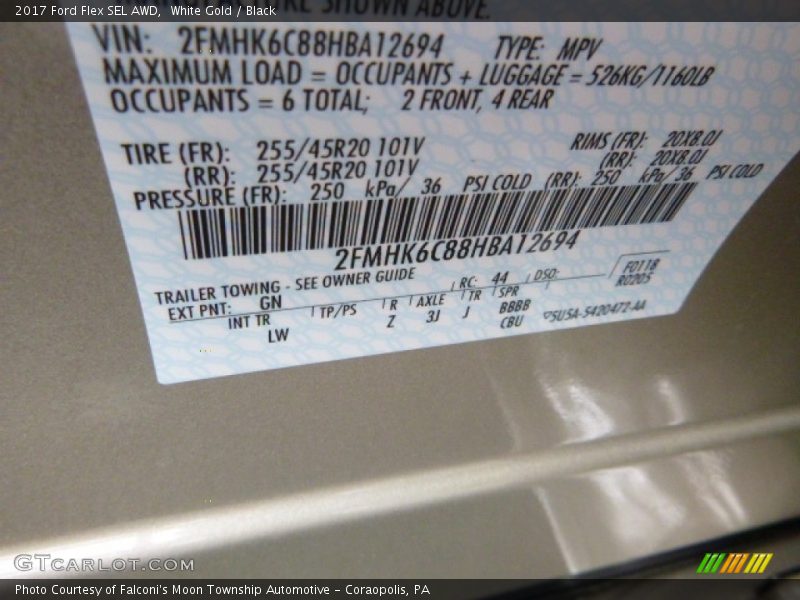 White Gold / Black 2017 Ford Flex SEL AWD