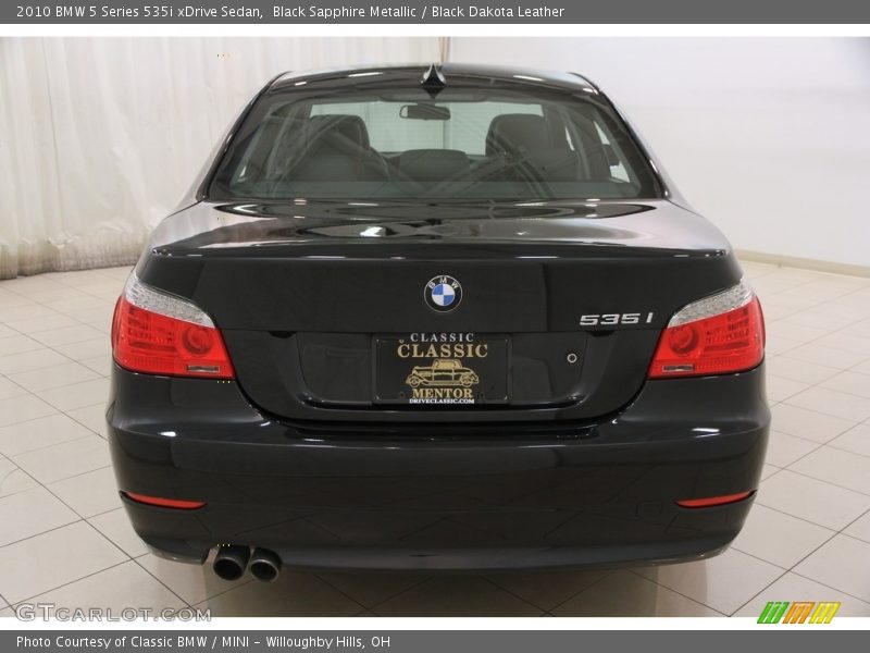 Black Sapphire Metallic / Black Dakota Leather 2010 BMW 5 Series 535i xDrive Sedan
