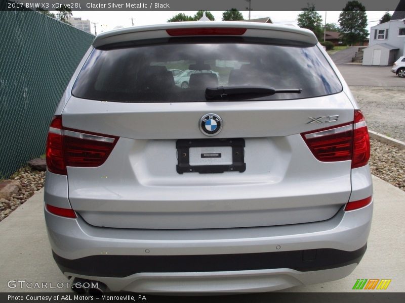 Glacier Silver Metallic / Black 2017 BMW X3 xDrive28i