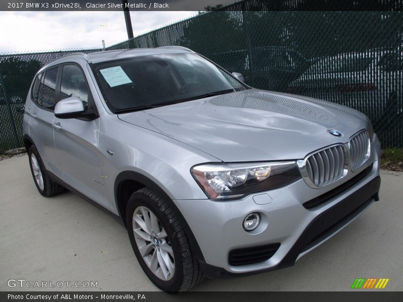 Glacier Silver Metallic / Black 2017 BMW X3 xDrive28i