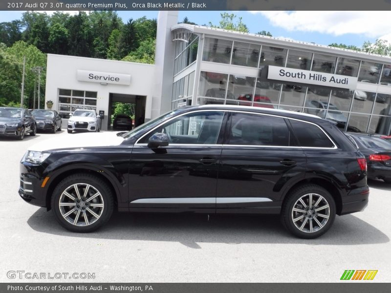 Orca Black Metallic / Black 2017 Audi Q7 3.0T quattro Premium Plus