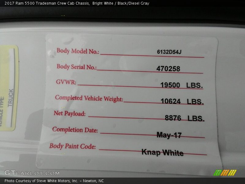 Bright White / Black/Diesel Gray 2017 Ram 5500 Tradesman Crew Cab Chassis
