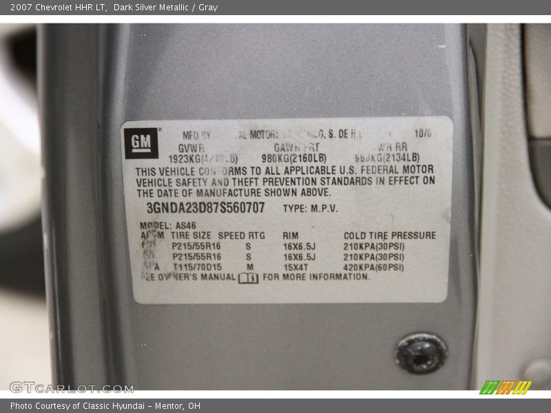 Dark Silver Metallic / Gray 2007 Chevrolet HHR LT