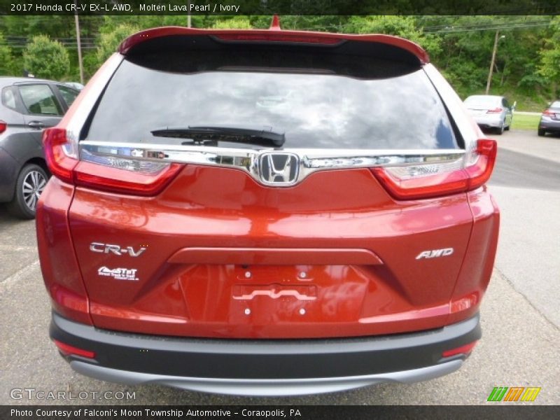 Molten Lava Pearl / Ivory 2017 Honda CR-V EX-L AWD