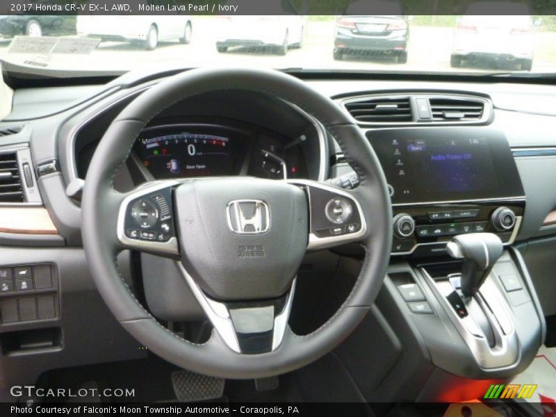 Molten Lava Pearl / Ivory 2017 Honda CR-V EX-L AWD