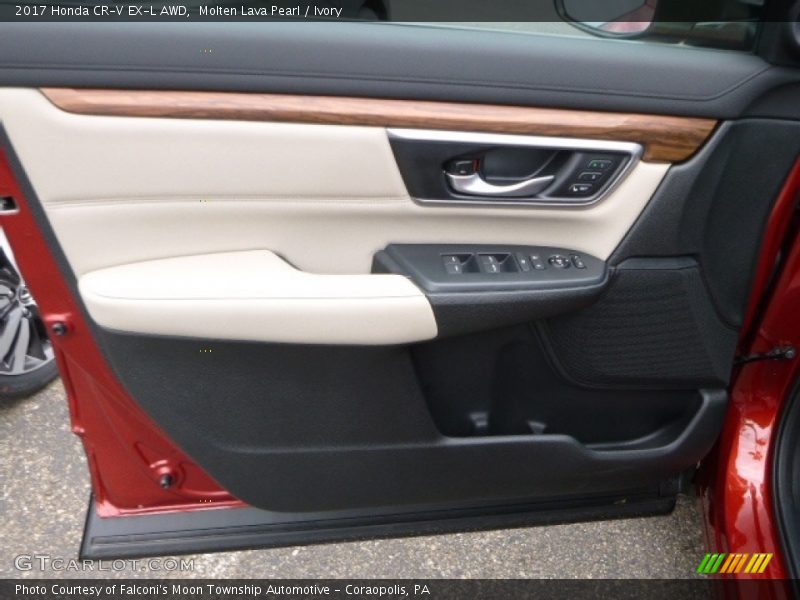 Molten Lava Pearl / Ivory 2017 Honda CR-V EX-L AWD