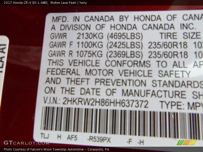 Molten Lava Pearl / Ivory 2017 Honda CR-V EX-L AWD