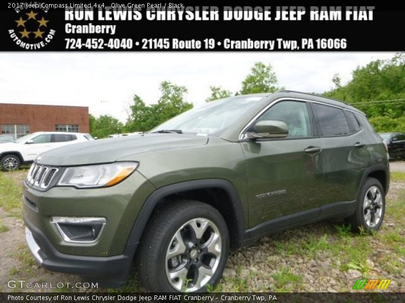 Olive Green Pearl / Black 2017 Jeep Compass Limited 4x4