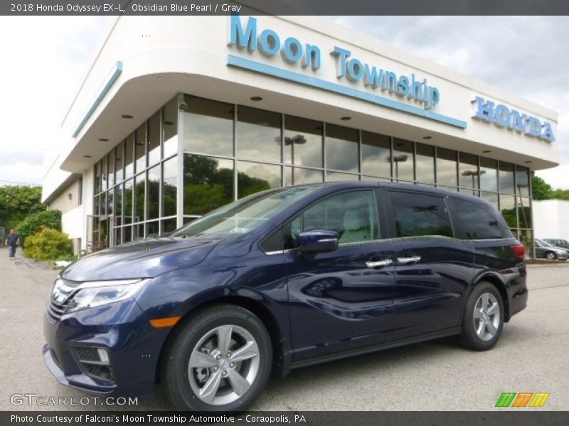 Obsidian Blue Pearl / Gray 2018 Honda Odyssey EX-L