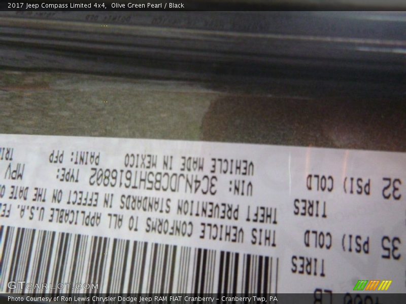 Olive Green Pearl / Black 2017 Jeep Compass Limited 4x4