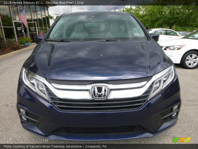 Obsidian Blue Pearl / Gray 2018 Honda Odyssey EX-L