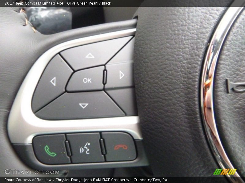 Olive Green Pearl / Black 2017 Jeep Compass Limited 4x4