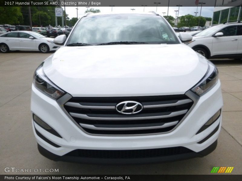 Dazzling White / Beige 2017 Hyundai Tucson SE AWD