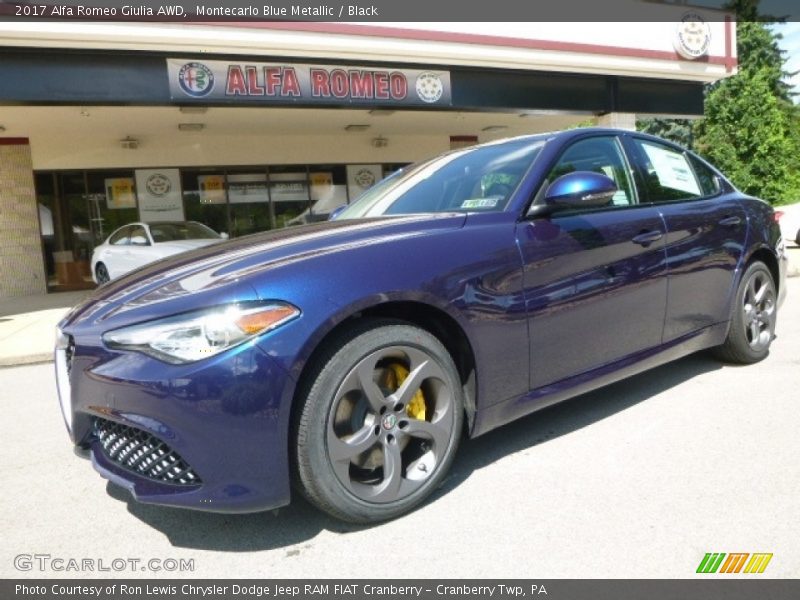 Montecarlo Blue Metallic / Black 2017 Alfa Romeo Giulia AWD