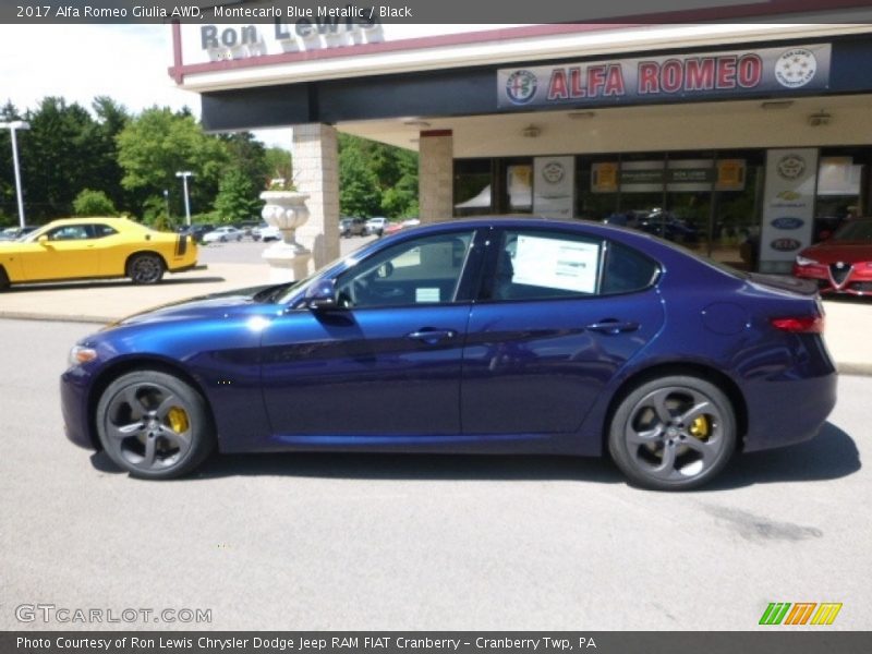 Montecarlo Blue Metallic / Black 2017 Alfa Romeo Giulia AWD