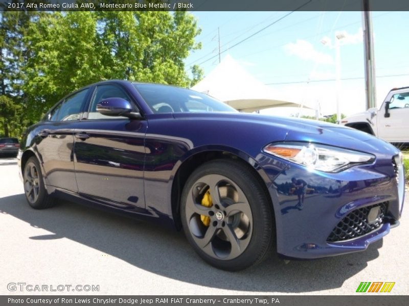 Montecarlo Blue Metallic / Black 2017 Alfa Romeo Giulia AWD