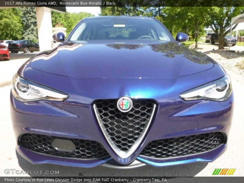 Montecarlo Blue Metallic / Black 2017 Alfa Romeo Giulia AWD