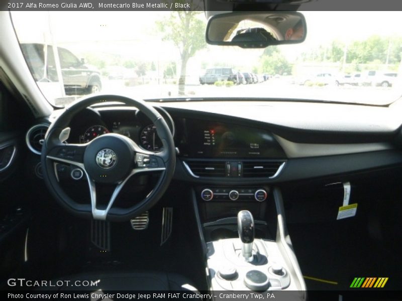 Montecarlo Blue Metallic / Black 2017 Alfa Romeo Giulia AWD