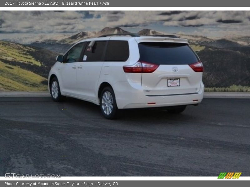 Blizzard White Pearl / Ash 2017 Toyota Sienna XLE AWD