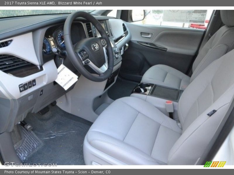 Blizzard White Pearl / Ash 2017 Toyota Sienna XLE AWD